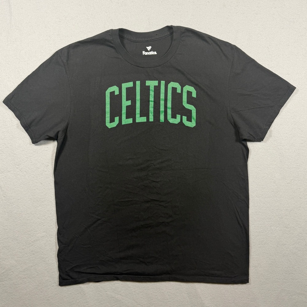 Fanatics Mens Boston Celtics Graphic T Shirt Black Green Logo